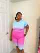 Ombré Pink Blue Short Set