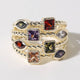 Gold 4 Row Cable Multi CZ Ring: G / 8