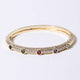 Multicolor CZ Stone Gold Plated Bangle Bracelet: BGM / One Size