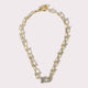 Two Tone Hardware CZ Pave Link Necklace: 1727 / ONE SIZE